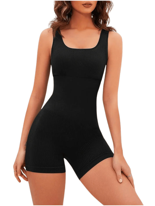 Shapewear-jumpsuit med firkantet hals