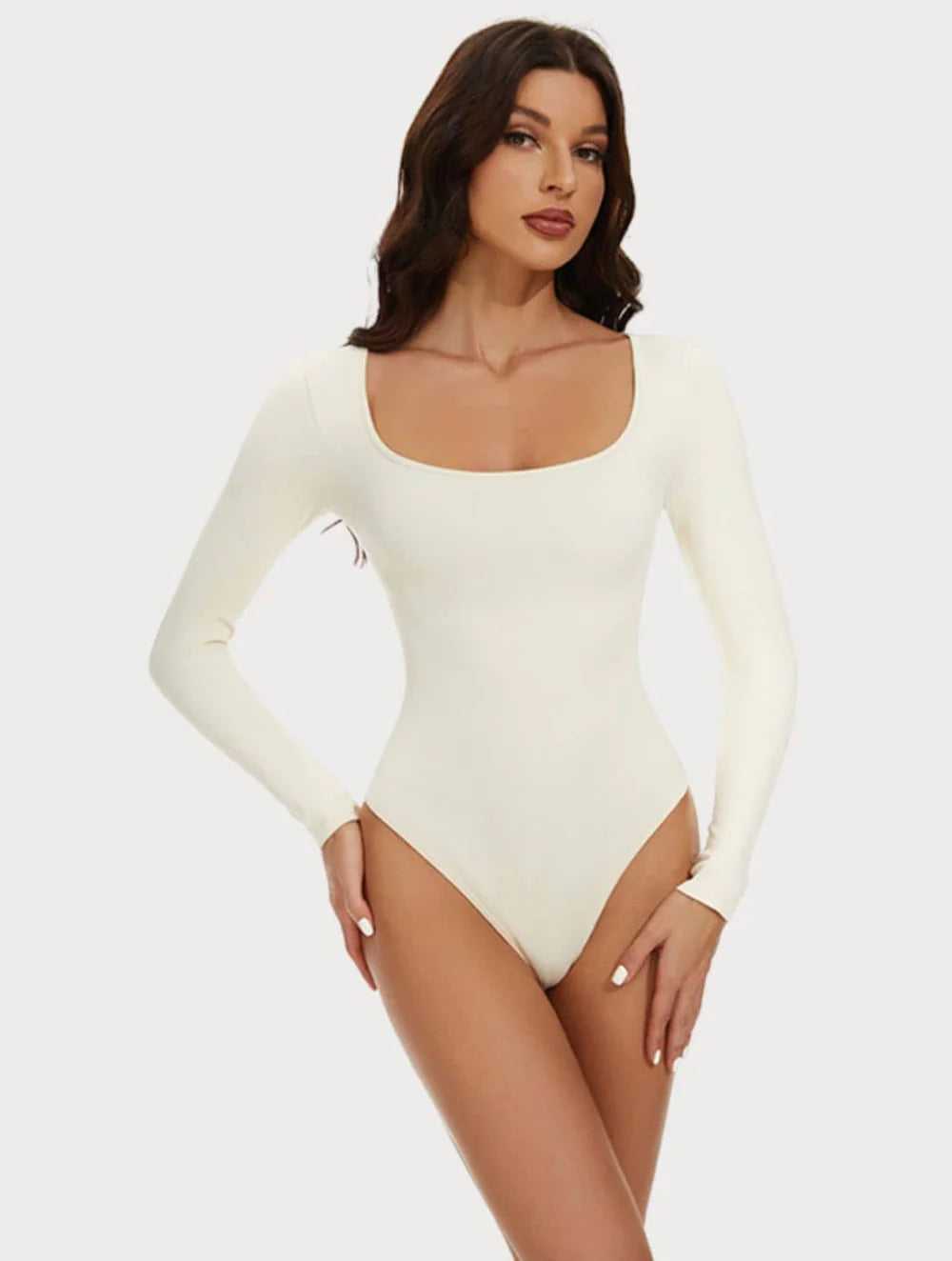 Langærmet g-streng-bodysuit