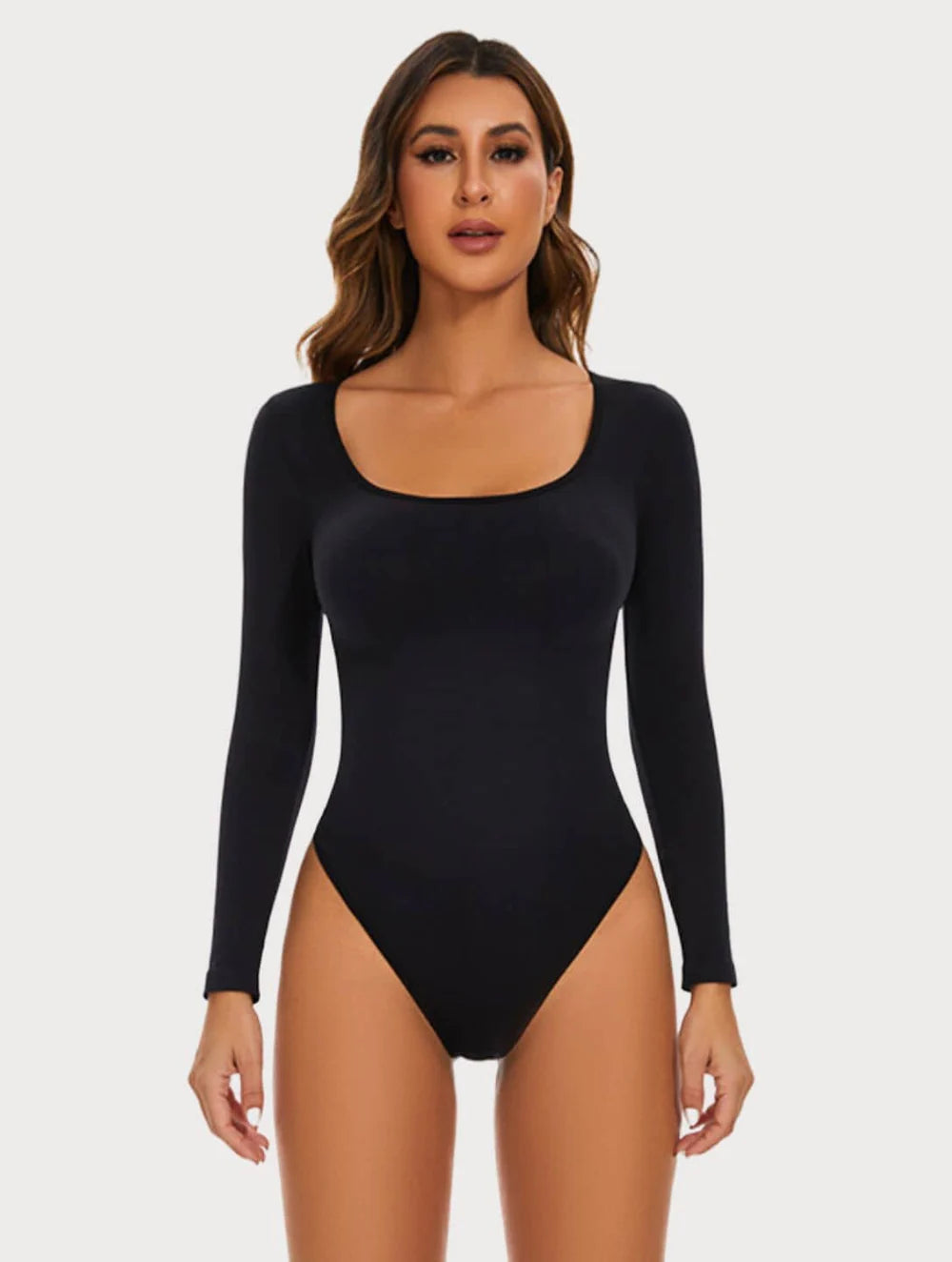 Langærmet g-streng-bodysuit